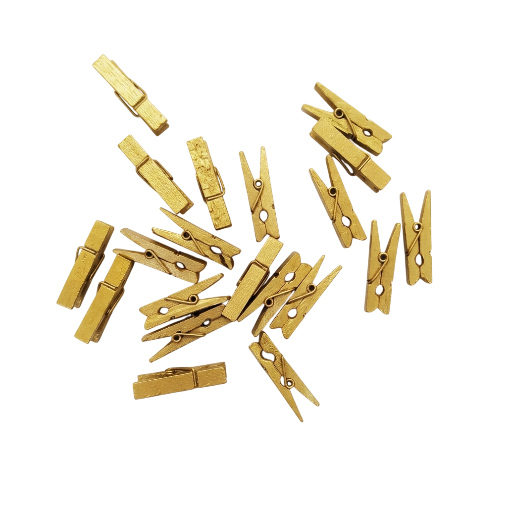 Прищепки декоративные для фото и декора 88383м 20 шт. Золотой