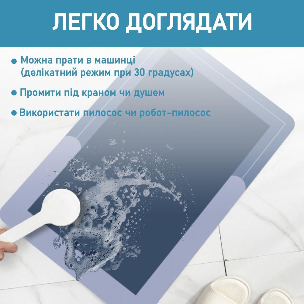 Коврик для ванной комнаты Aquarius Home 50х80 см Голубой (300101) - фото 8 Коврик для ванной комнаты Aquarius Home 50х80 см Голубой (300101) - фото 8