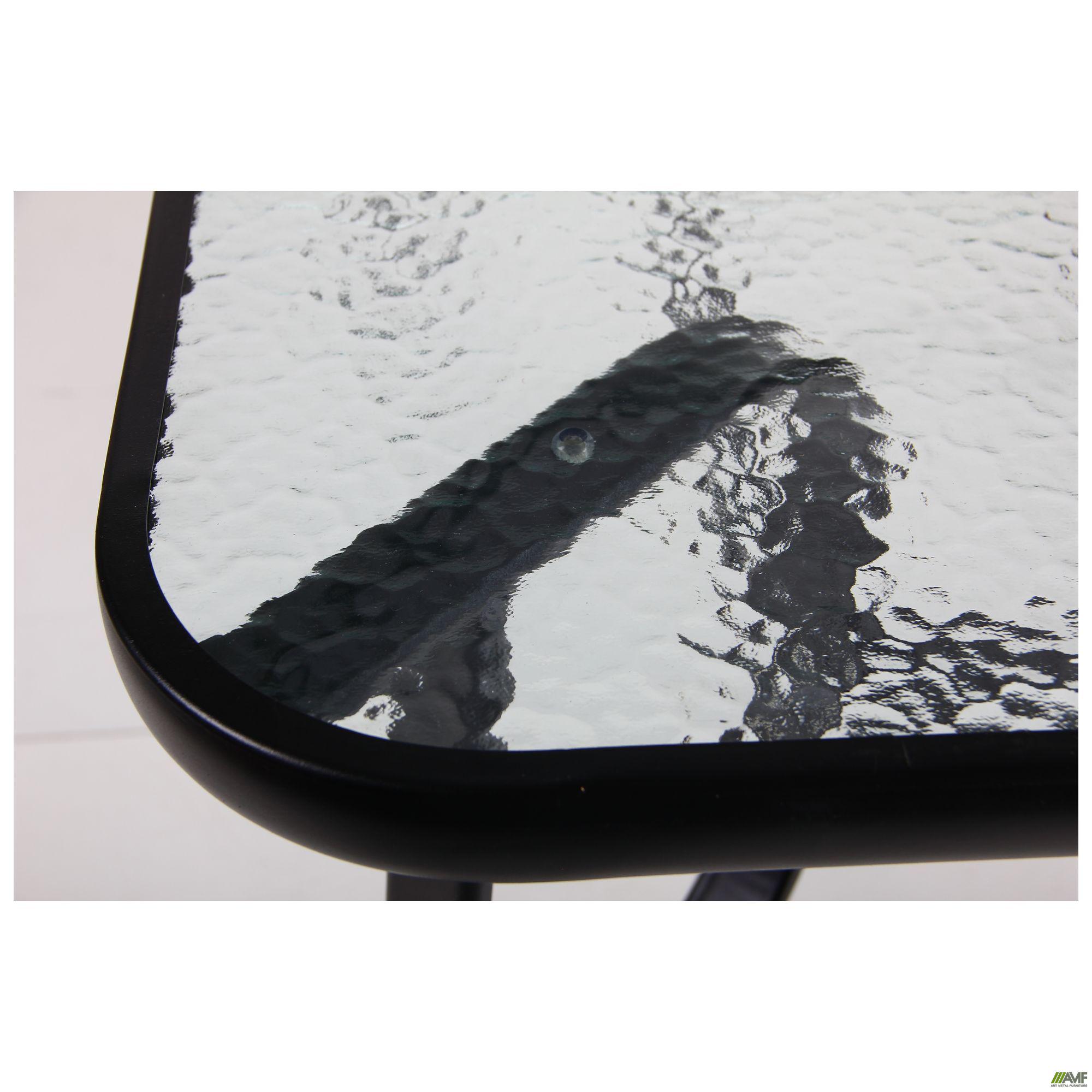 Обідній кухонний стіл AMF Cancun 710х1400х800 мм сталь/загартоване скло Чорний/Хвиля - фото 5 Обідній кухонний стіл AMF Cancun 710х1400х800 мм сталь/загартоване скло Чорний/Хвиля - фото 5