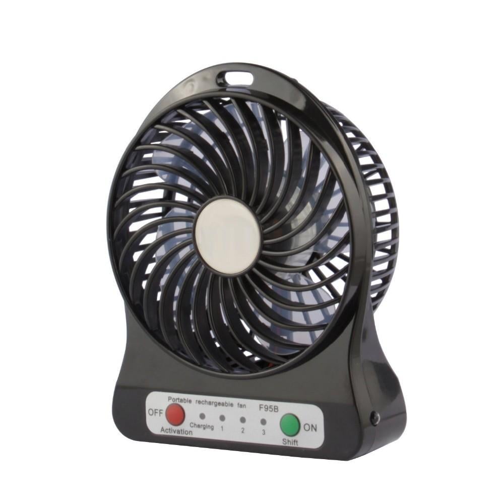 Вентилятор настольный Portable Fan Mini 18650 USB d 10 см Черный (4200673410)