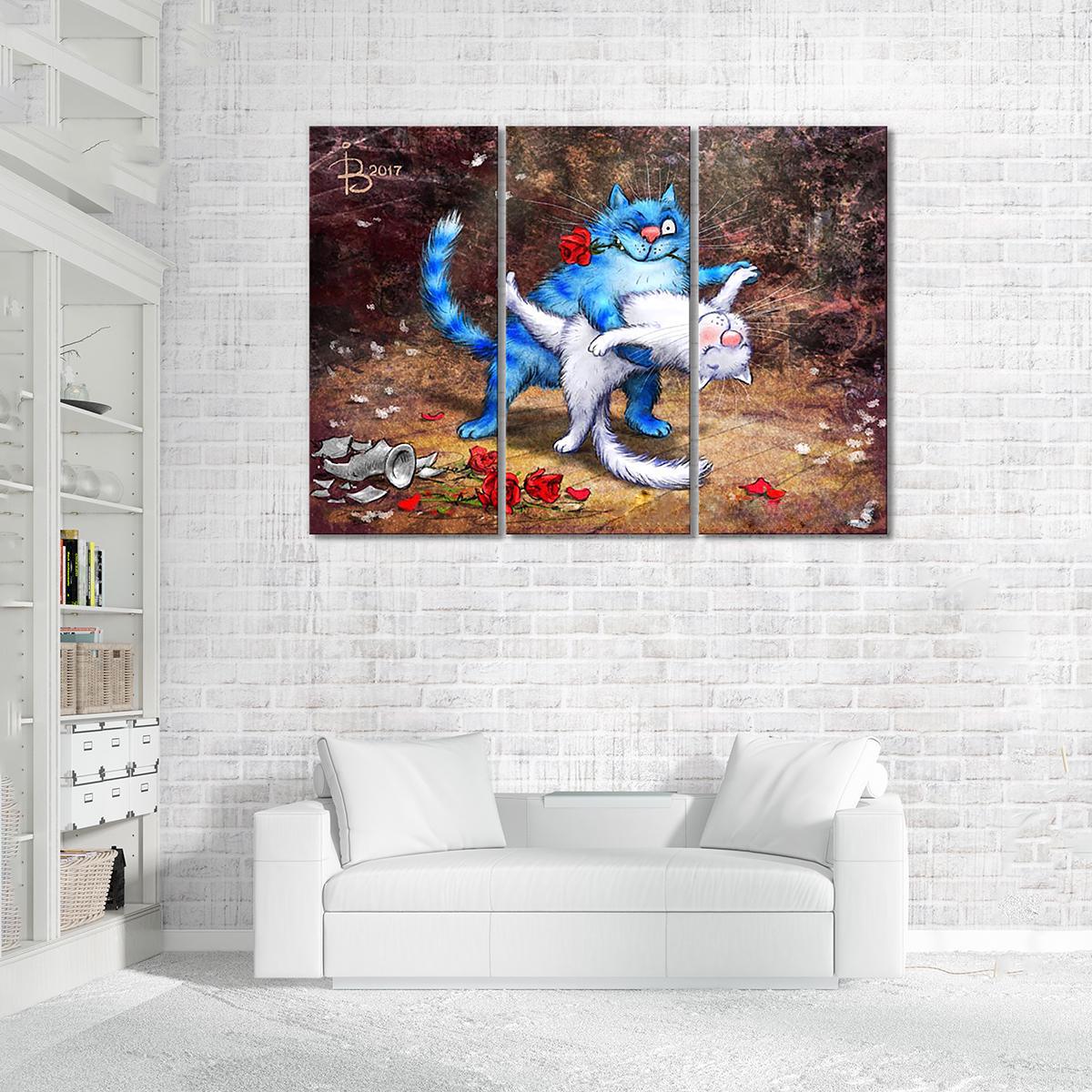 Модульная картина Танцы в клубе 3 модуля 60x90 см