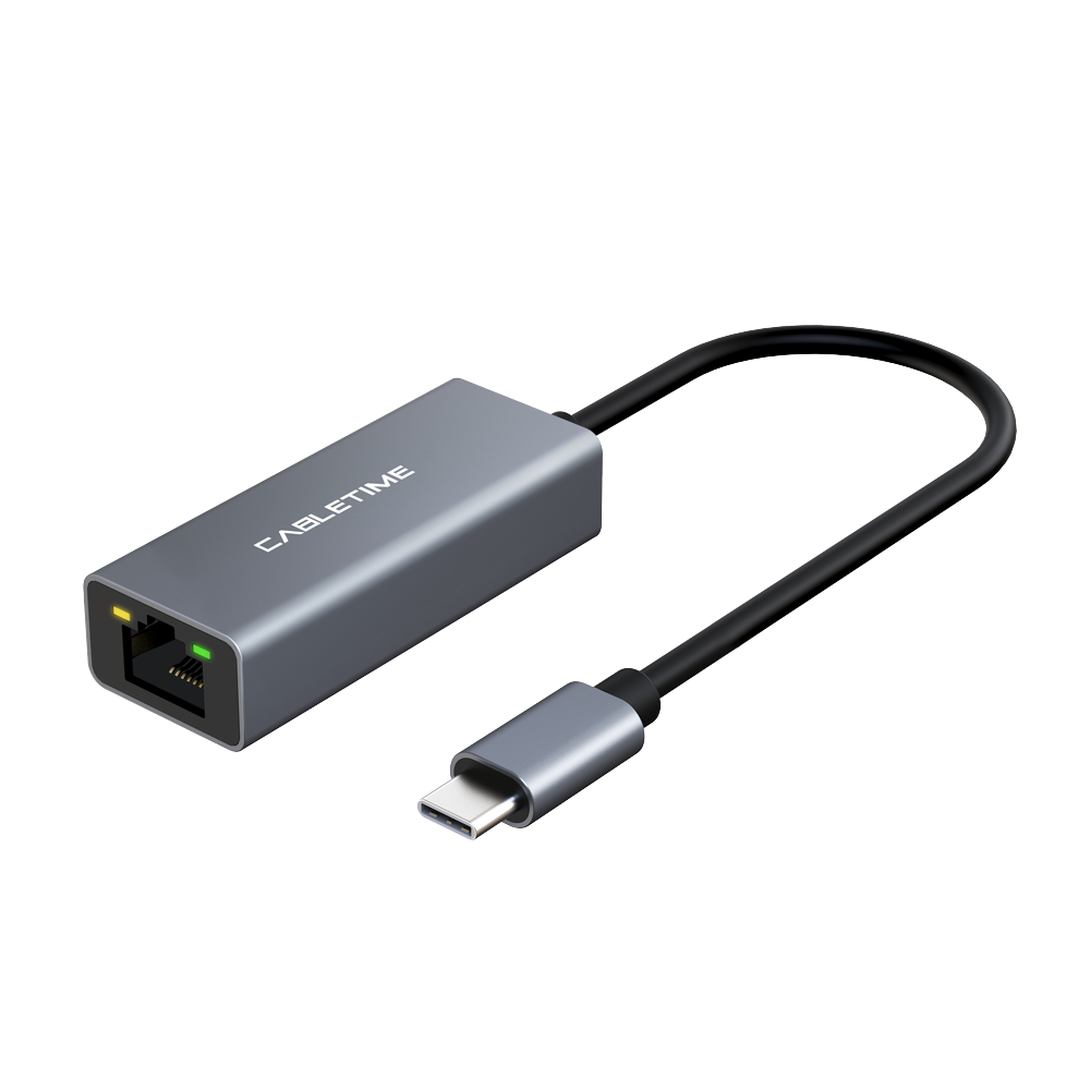 Кабель Cabletime USB-C - RJ45 100 Mbps Ethernet 0,15 м Space Grey (CB53G) - фото 1