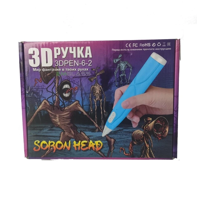 3D-ручка для малювання з еко пластиком 3Д 3D-6-2 Синій (N3DP62)