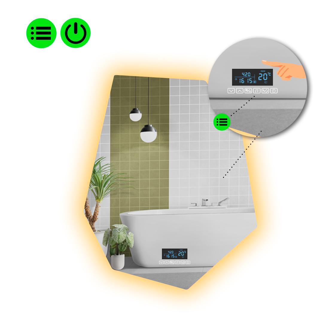 Зеркало с LED подсветкой Montagna 2 с Smart-блоком 140x105 см (8994629)