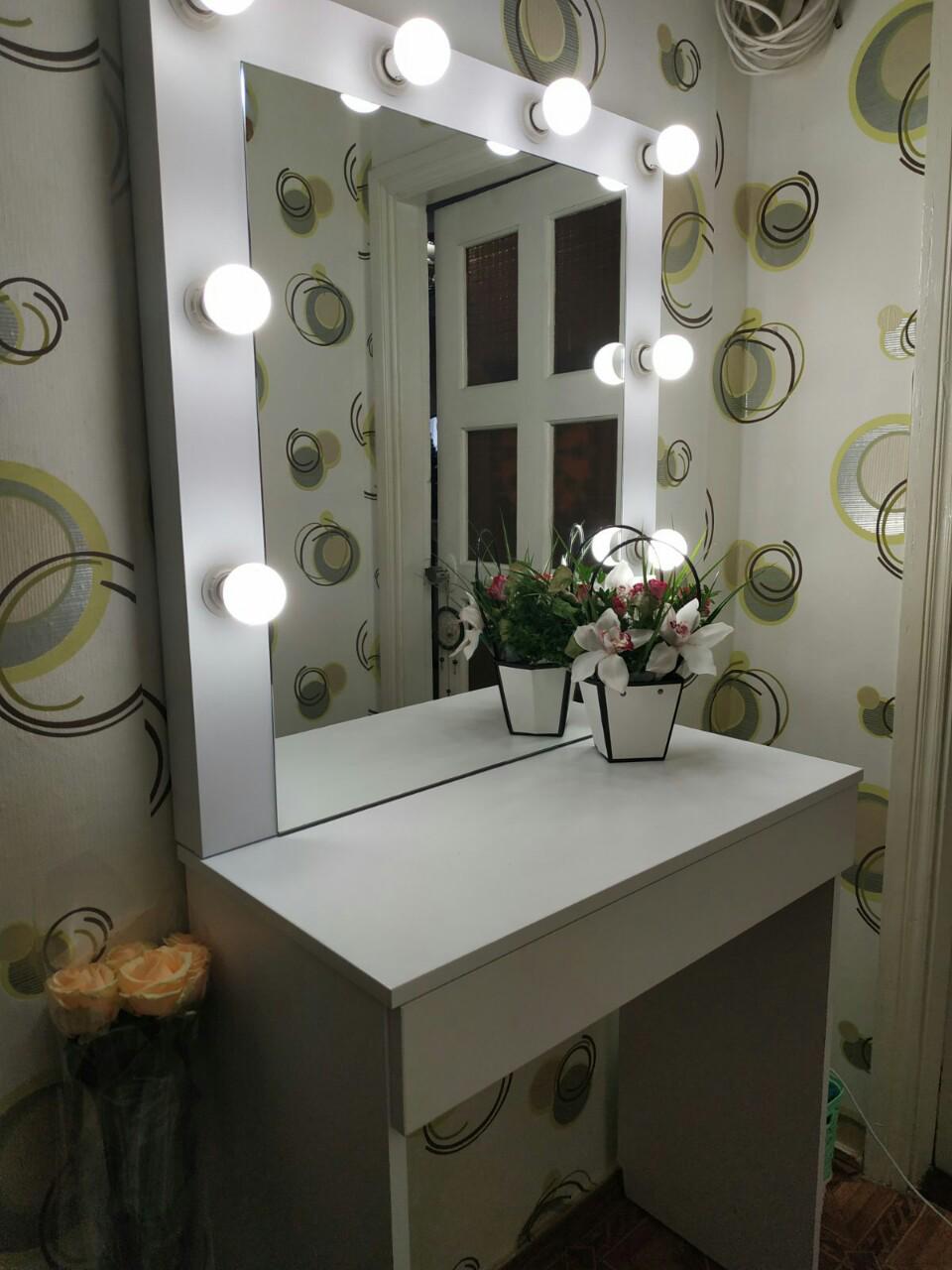 Стол туалетный с подсветкой Комфортні меблі СВ-7 Белый (1000007) - фото 4 Стол туалетный с подсветкой Комфортні меблі СВ-7 Белый (1000007) - фото 4