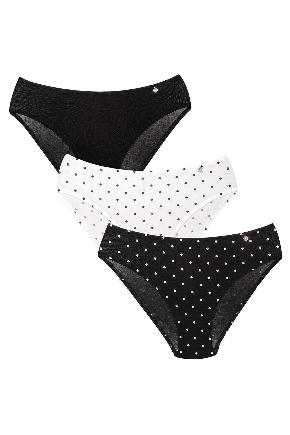 Трусики полька Kom 3 шт. р. 44 Чорний (8682919165586)