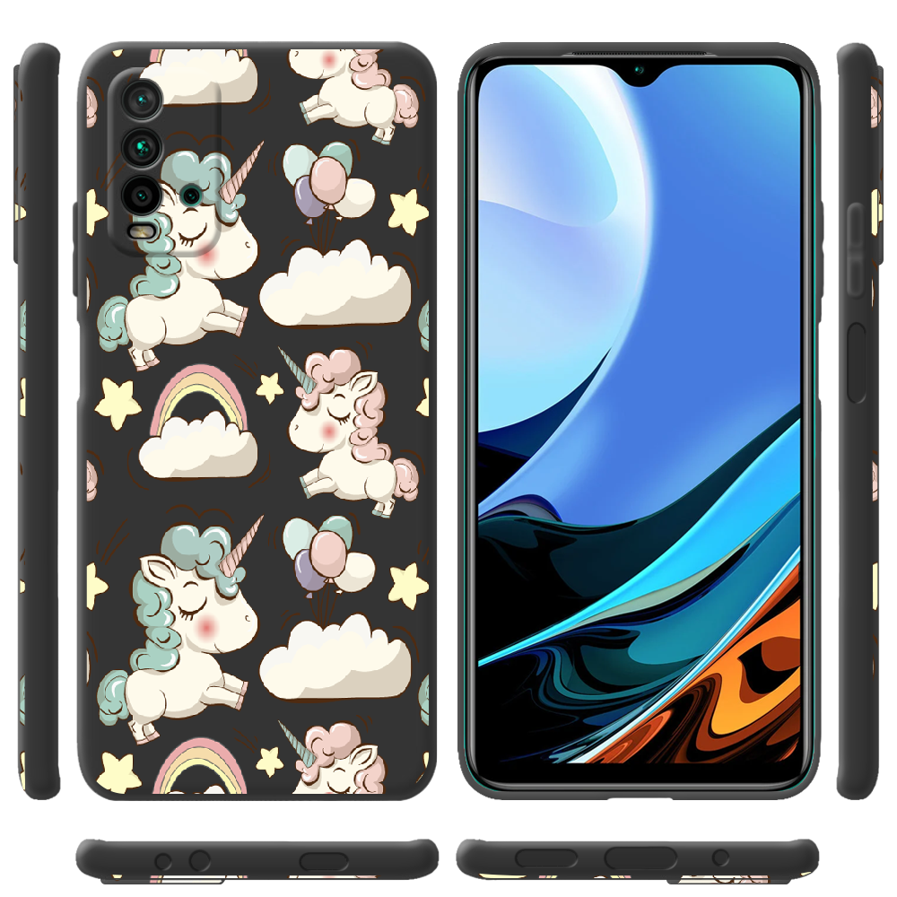 Чехол BoxFace Xiaomi Redmi 9T Unicorns Черный силикон (41685-cc2-42106) - фото 2