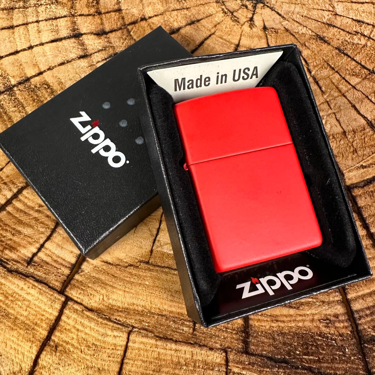 Зажигалка бензиновая ZIPPO в подарочной упаковке Red Matte - фото 7