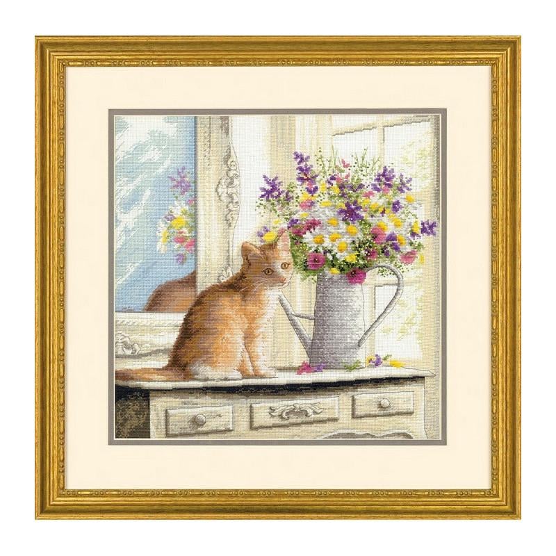 Набор для вышивания крестиком Dimensions 70-35359 Kitten in the Window (22578)