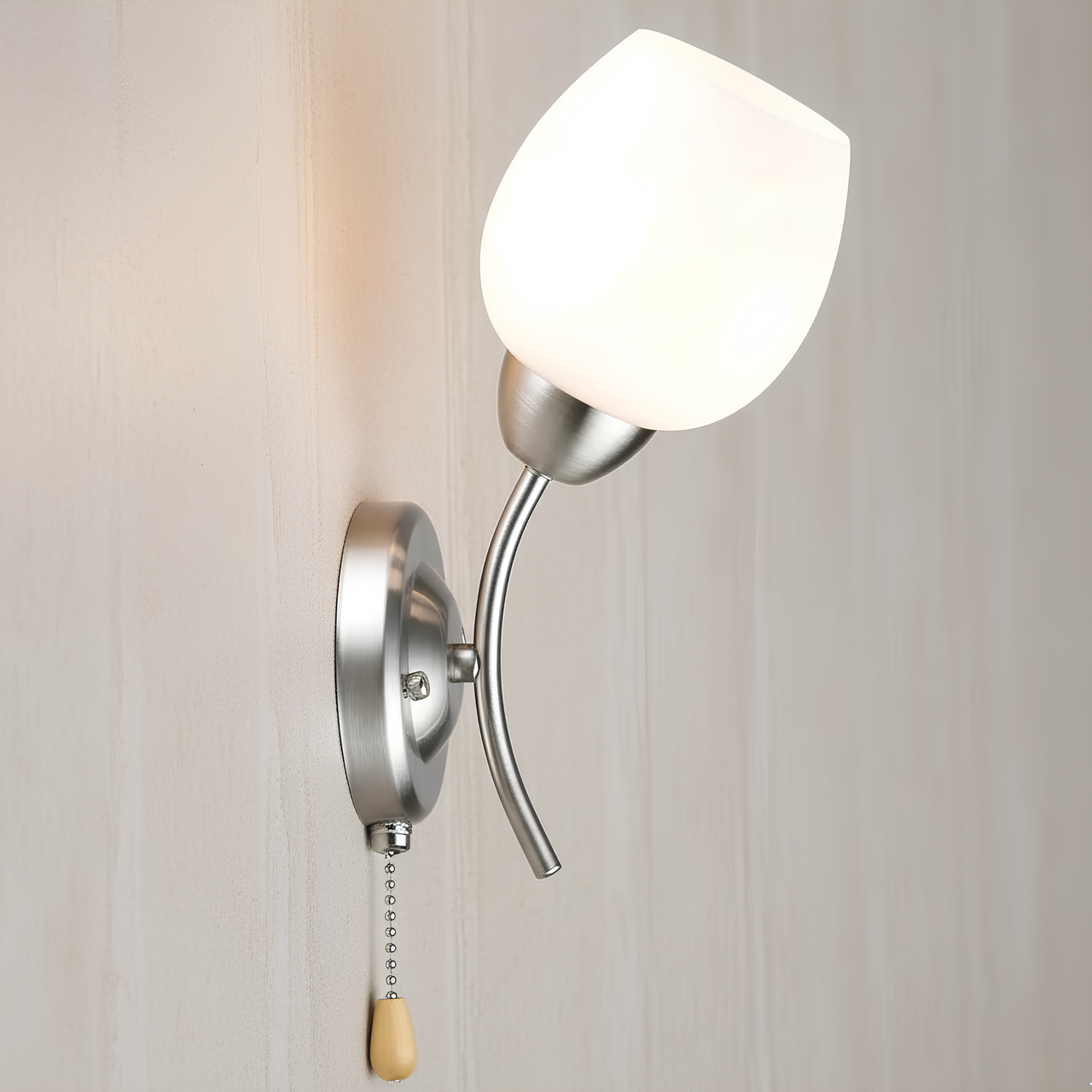 Бра Valeso с металлическим каркасом под одну лампу Е27 Никель (N6629/1W)