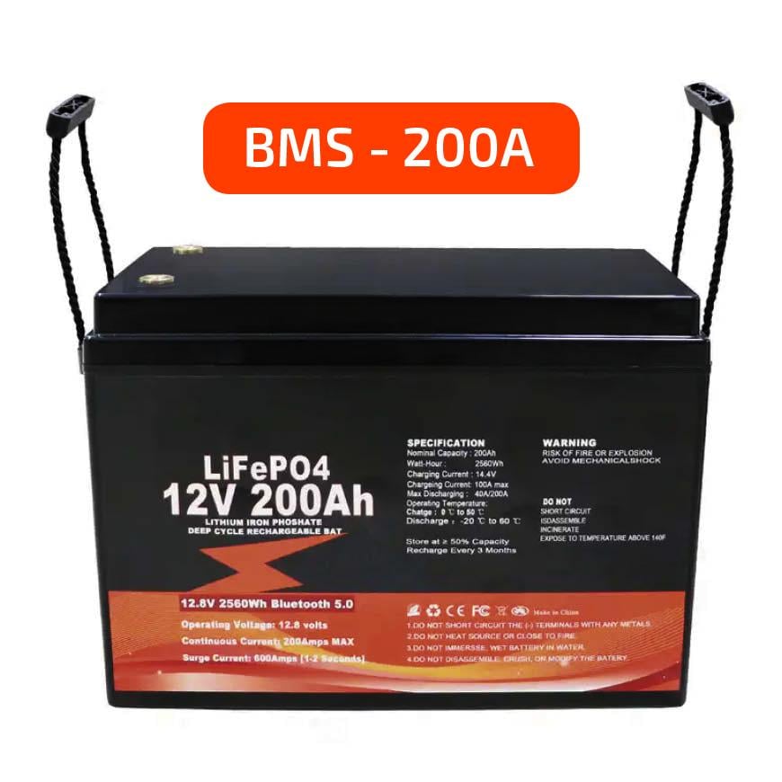 Акумулятор LiFePO4 12,8 В 200Аг 2560 Вт/г BMS 200A Bluetooth модуль серії до 48 В (AU-200AH-V-200А) - фото 5 Акумулятор LiFePO4 12,8 В 200Аг 2560 Вт/г BMS 200A Bluetooth модуль серії до 48 В (AU-200AH-V-200А) - фото 5
