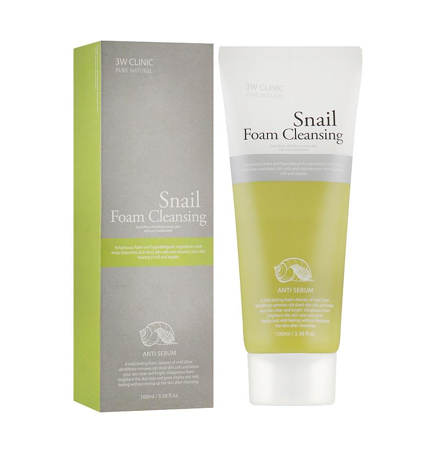 Пенка для умывания Snail Foam Cleansing 3W Clinic 100 мл (8809772620377) - фото 2