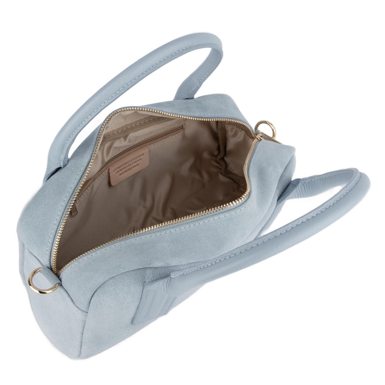 Сумка жіноча замшева Virginia Conti 03972 зі шкіряними ручками Блакитний (2661216594) - фото 4 Сумка жіноча замшева Virginia Conti 03972 зі шкіряними ручками Блакитний (2661216594) - фото 4