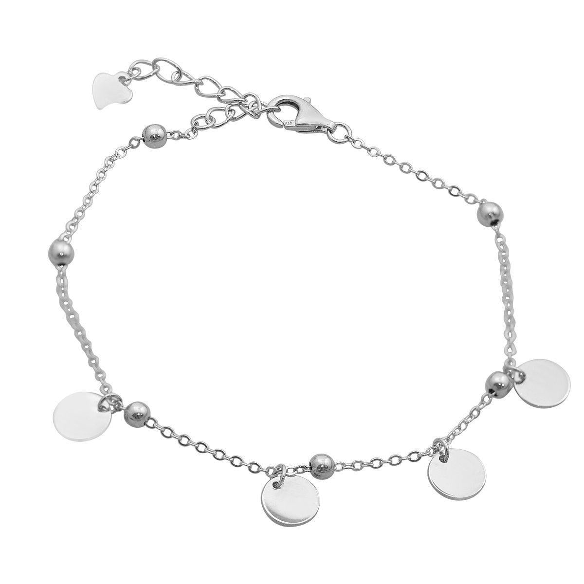 Браслет серебряный с подвесками круглой формы