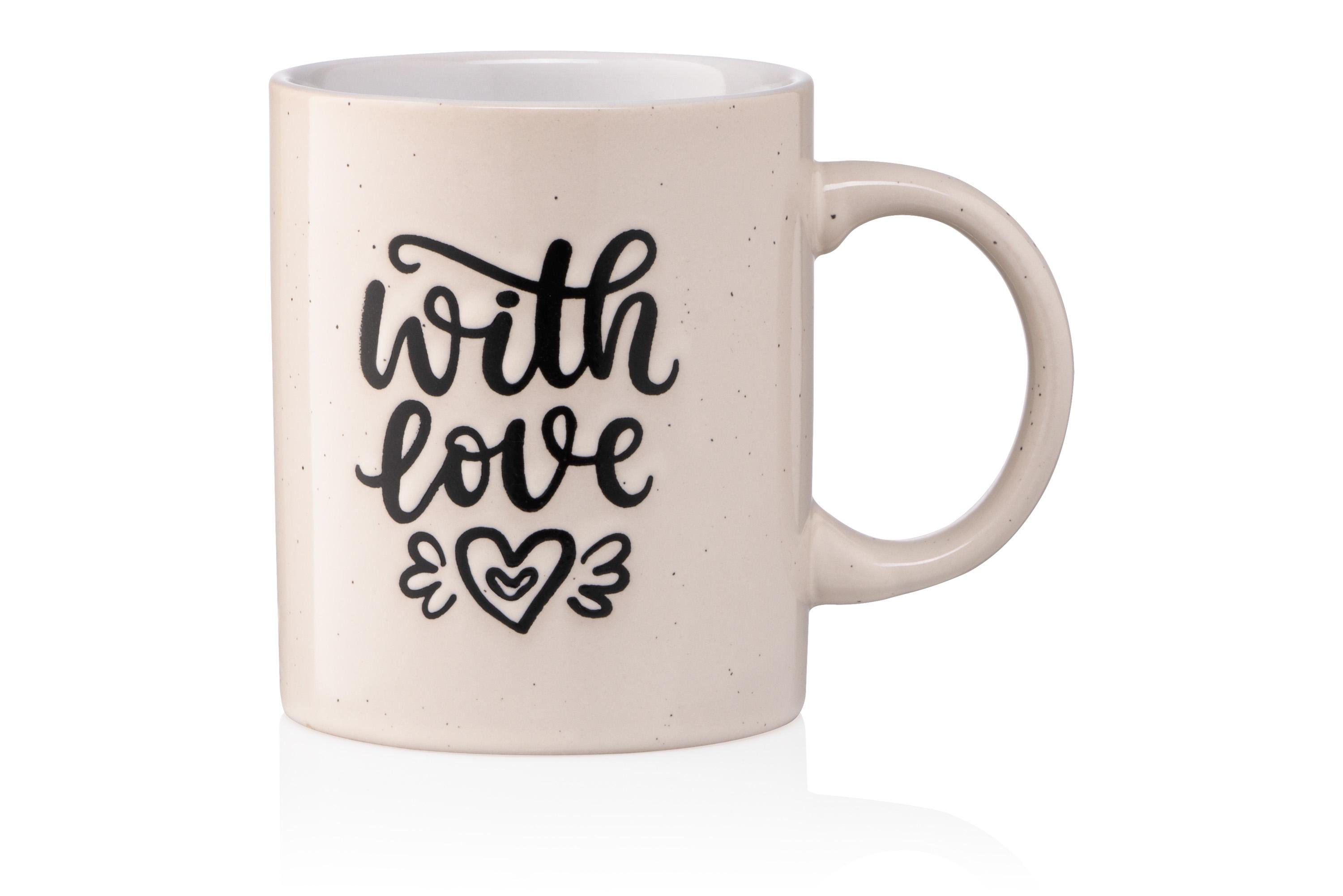 Чашка керамическая Ardesto With love 330 мл Бежевый (AR3470BG)