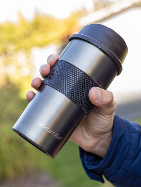 Термокружка Kamille с TPR-вставкой из нержавеющей стали 360 мл Графитовый (2150) - фото 7