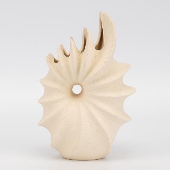 Ваза керамическая Песчаный вихрь 21 см Кремовый (927903)