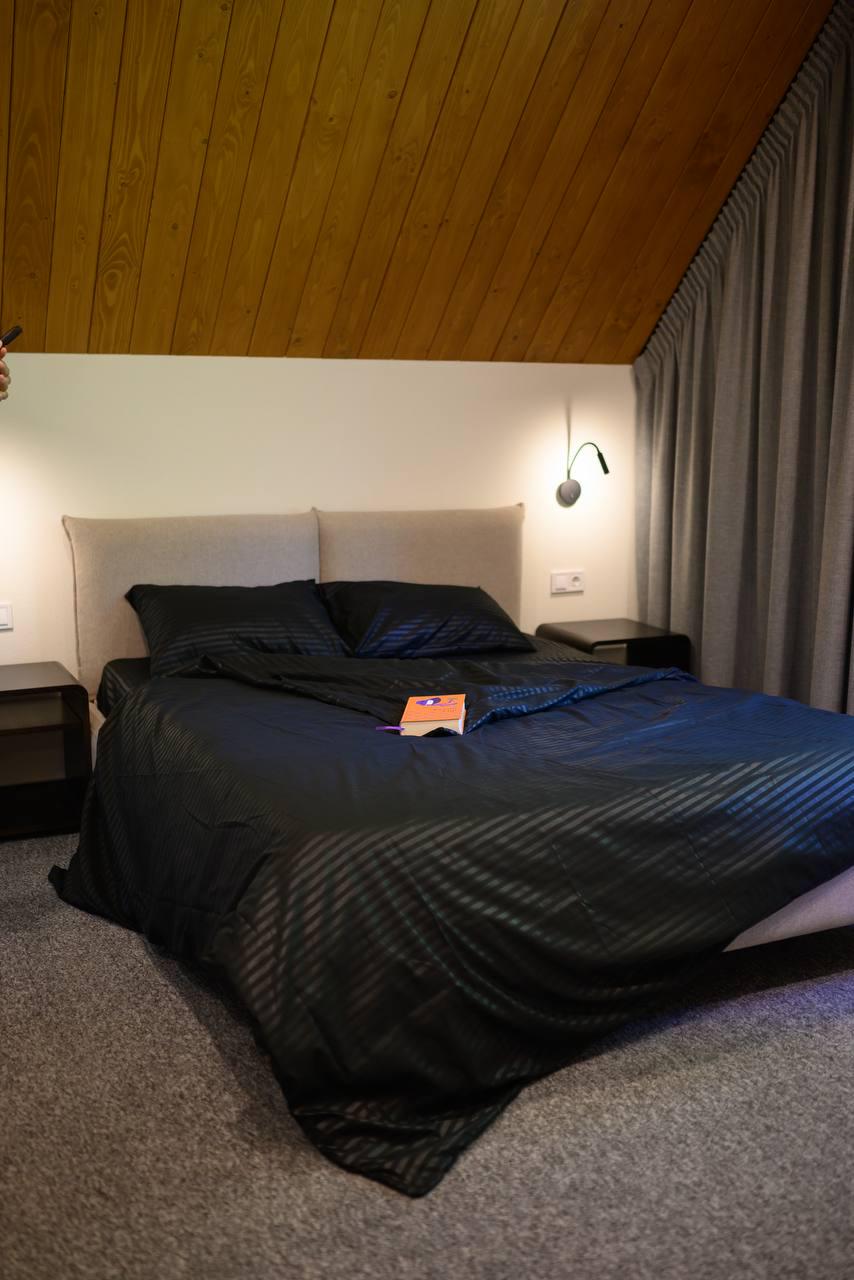 Комплект постільної білизни Signorina Siena зі страйп-сатину двоспальний 50x70 см/70x70 см Чорний (006D) - фото 4