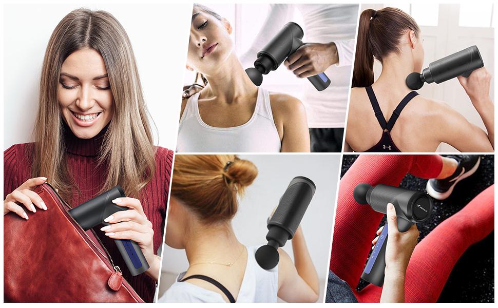 Масажер пістолет для тіла MASPRO MASSAGE GUN ударний вібраційний - фото 4