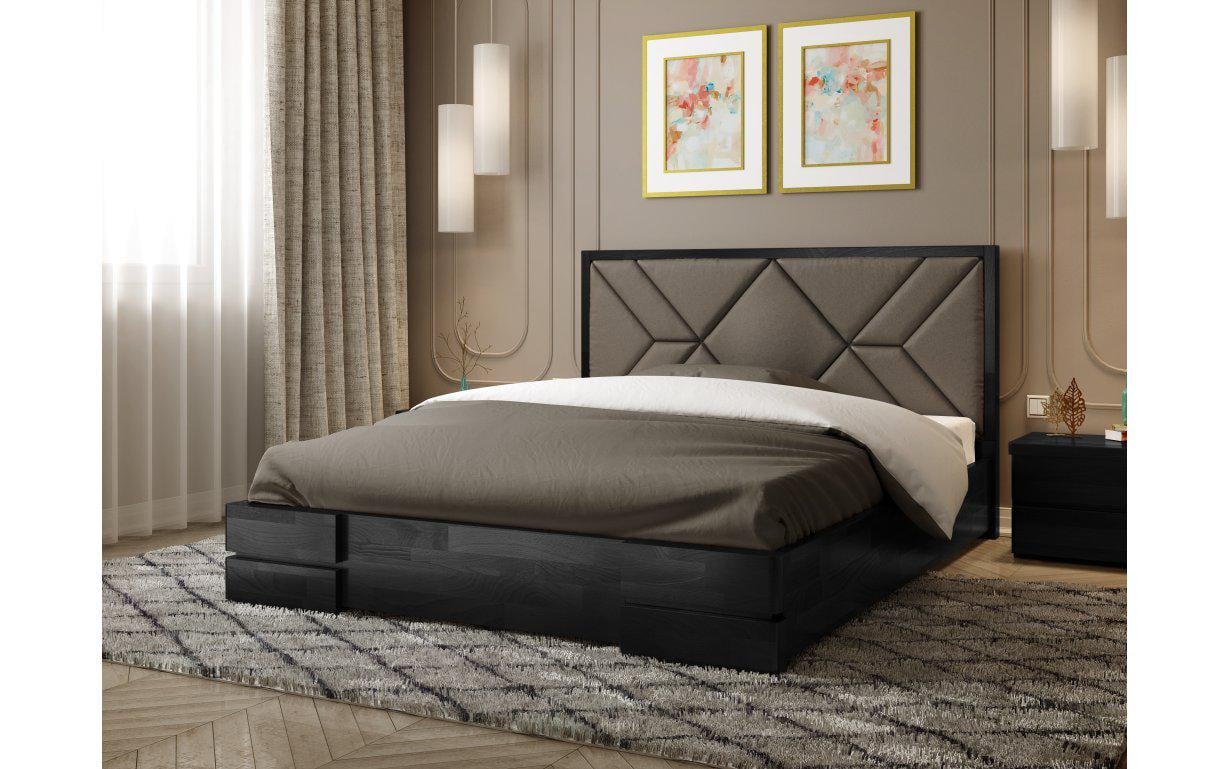 Кровать классическая двуспальная Arbor Drev Элит из натурального дерева бук без матраса 180х200 см Венге (48851)