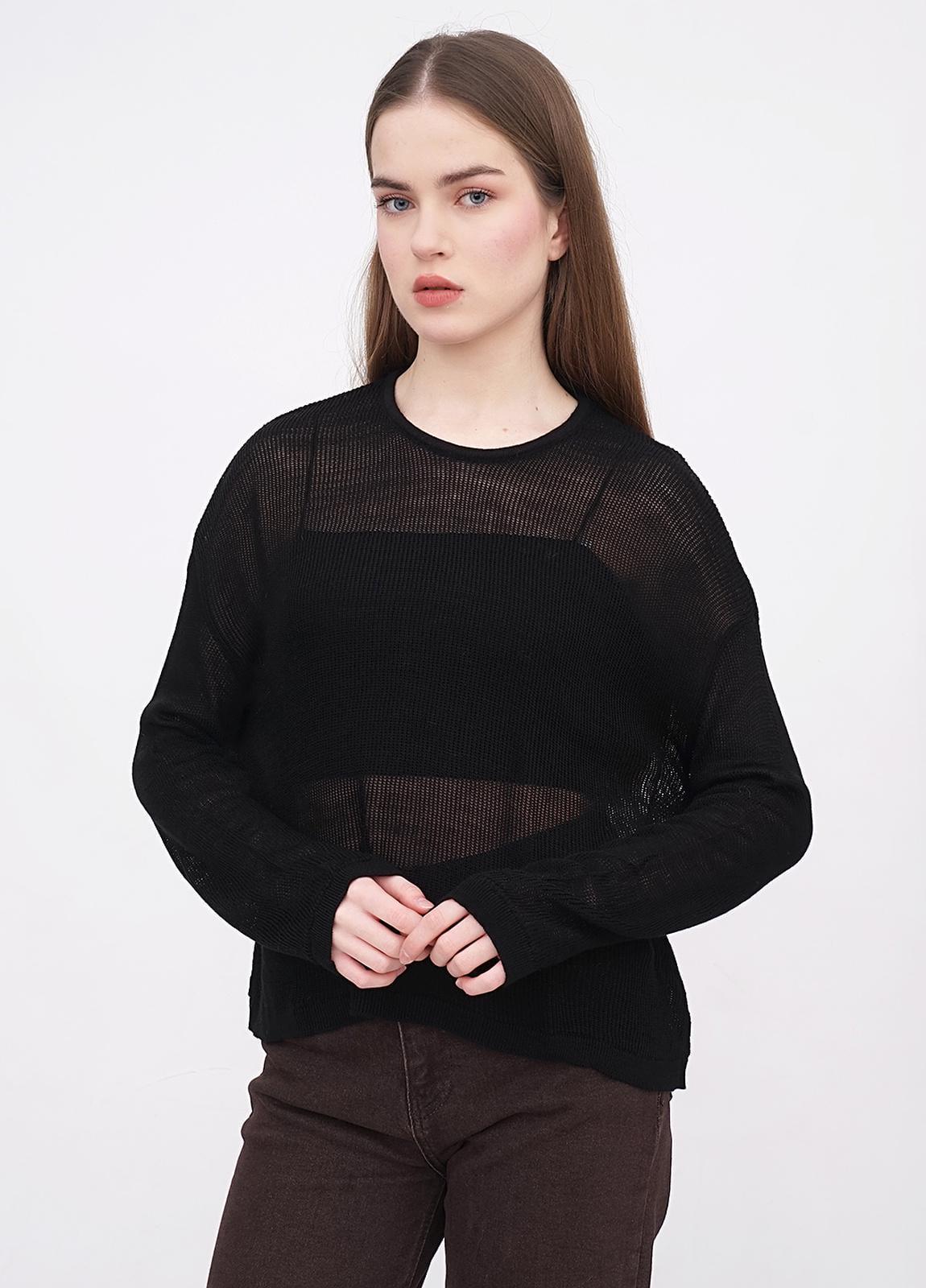 Джемпер жіночий оверсайз EQUILIBRI W345_026_000 one size Чорний