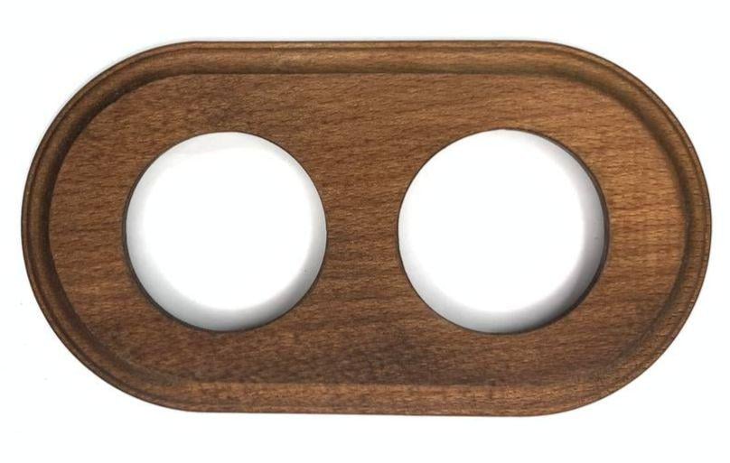 Рамка деревянная Keruida темная на 2 поста для скрытого монтажа