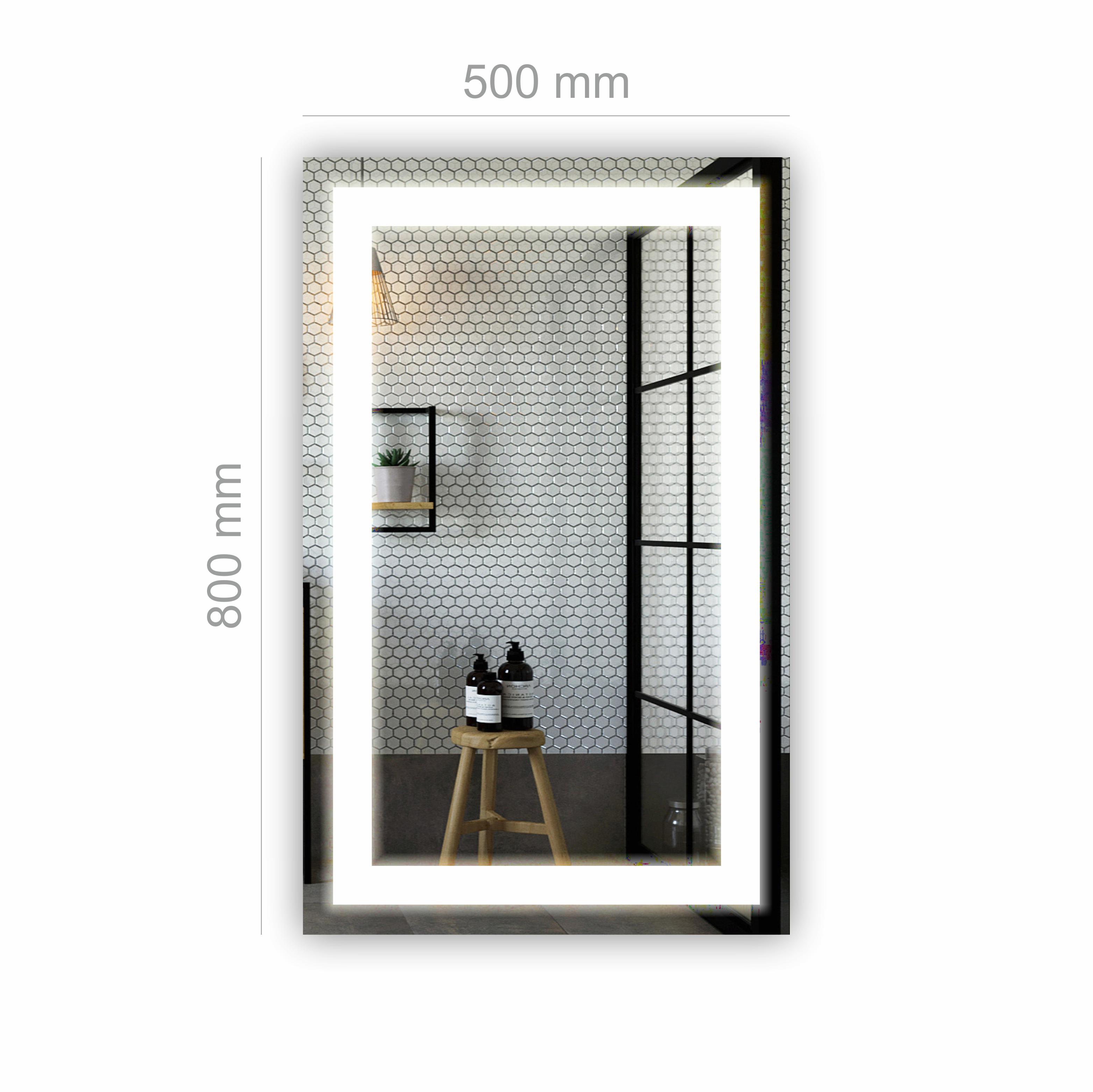 Зеркало с LED подсветкой 500х800 мм (R-001) - фото 2 Зеркало с LED подсветкой 500х800 мм (R-001) - фото 2