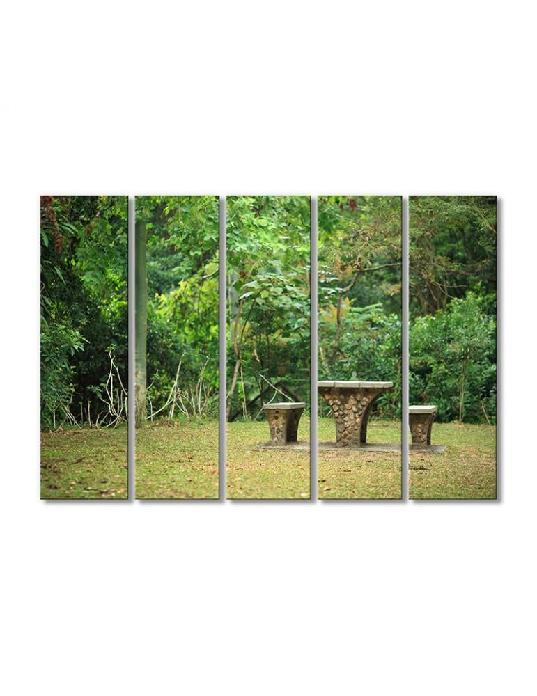 Картина модульная  Северный лиственный лес 5 модулей 80x120 см