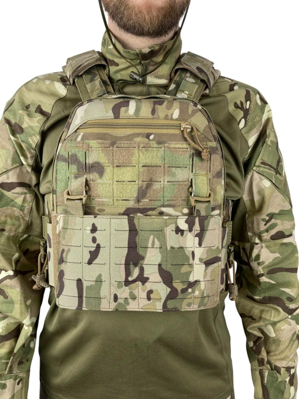 Плитоноска закритого типу uaBRONIK GEN 2.0 з підсумками та панель Molle Піксель (17657604)