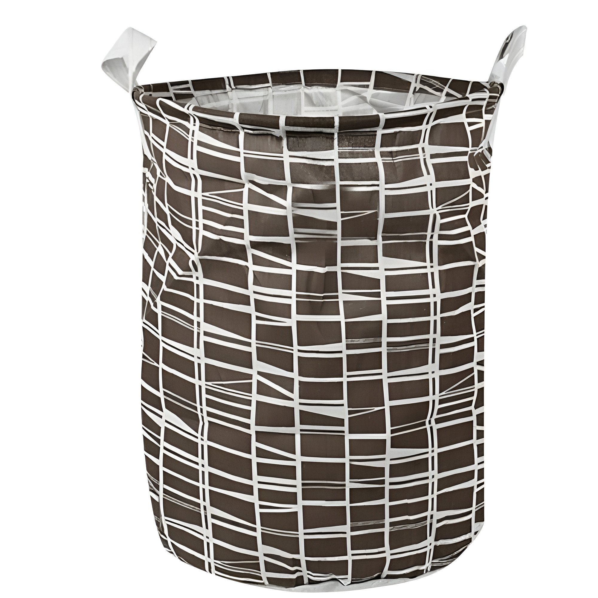 Корзина для хранения одежды и игрушек Stenson R89685 принт Клетка 33х43 см Коричневый/Белый (169e14a2)