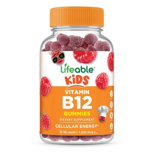 Вітамін B12 для дітей Lifeable Kids Vitamin B12 Gummies смак малини 60 мармеладок (2761291889)
