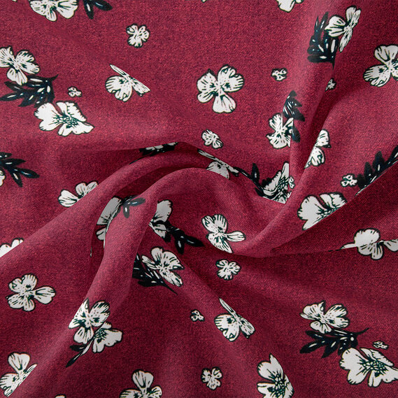 Ткань штапель твил IDEIA Цветок 1,5 м Вишня (2200004218311)