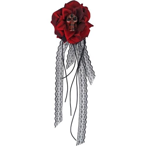 Брошь-заколка Seta Decor Роза с черепом (24-601CLT)