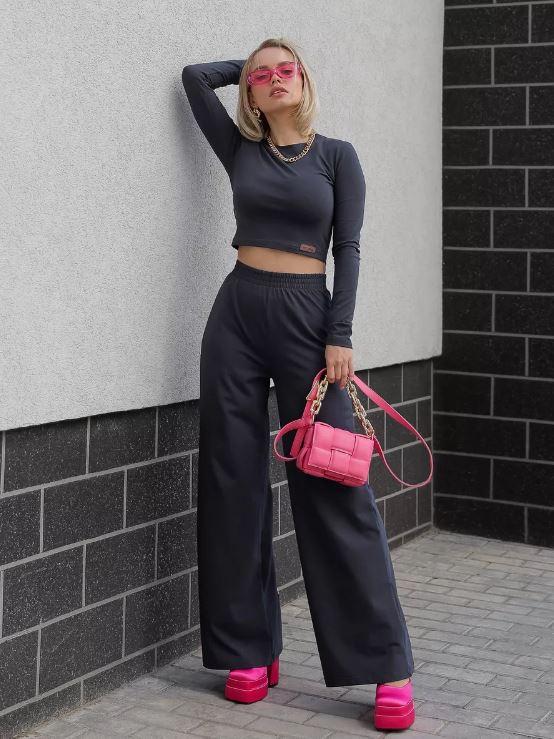 Штани палаццо Мальта жіночі Темно-сірий - фото 5 Штани палаццо Мальта жіночі Темно-сірий - фото 5