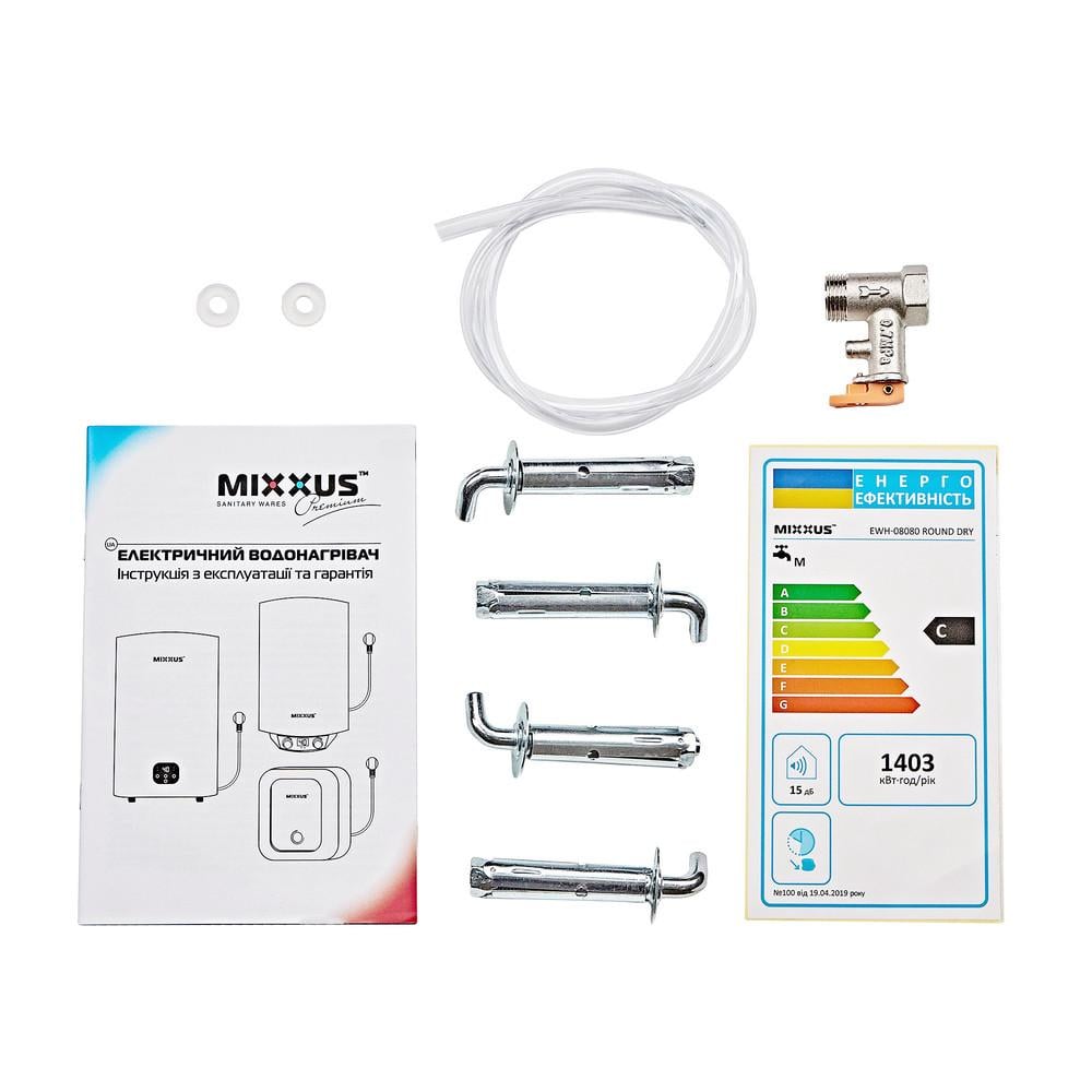Водонагреватель MIXXUS EWH-08080 ROUND DRY цилиндр накопительный 80 л сухой тен 2kW (WH0609) - фото 4 Водонагреватель MIXXUS EWH-08080 ROUND DRY цилиндр накопительный 80 л сухой тен 2kW (WH0609) - фото 4
