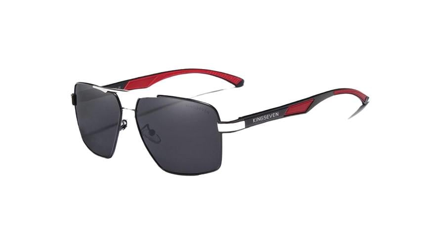 Мужские солнцезащитные очки KINGSEVEN DESIGN N7719 в классической оправе с поляризованными линзами Серебряный/Серый