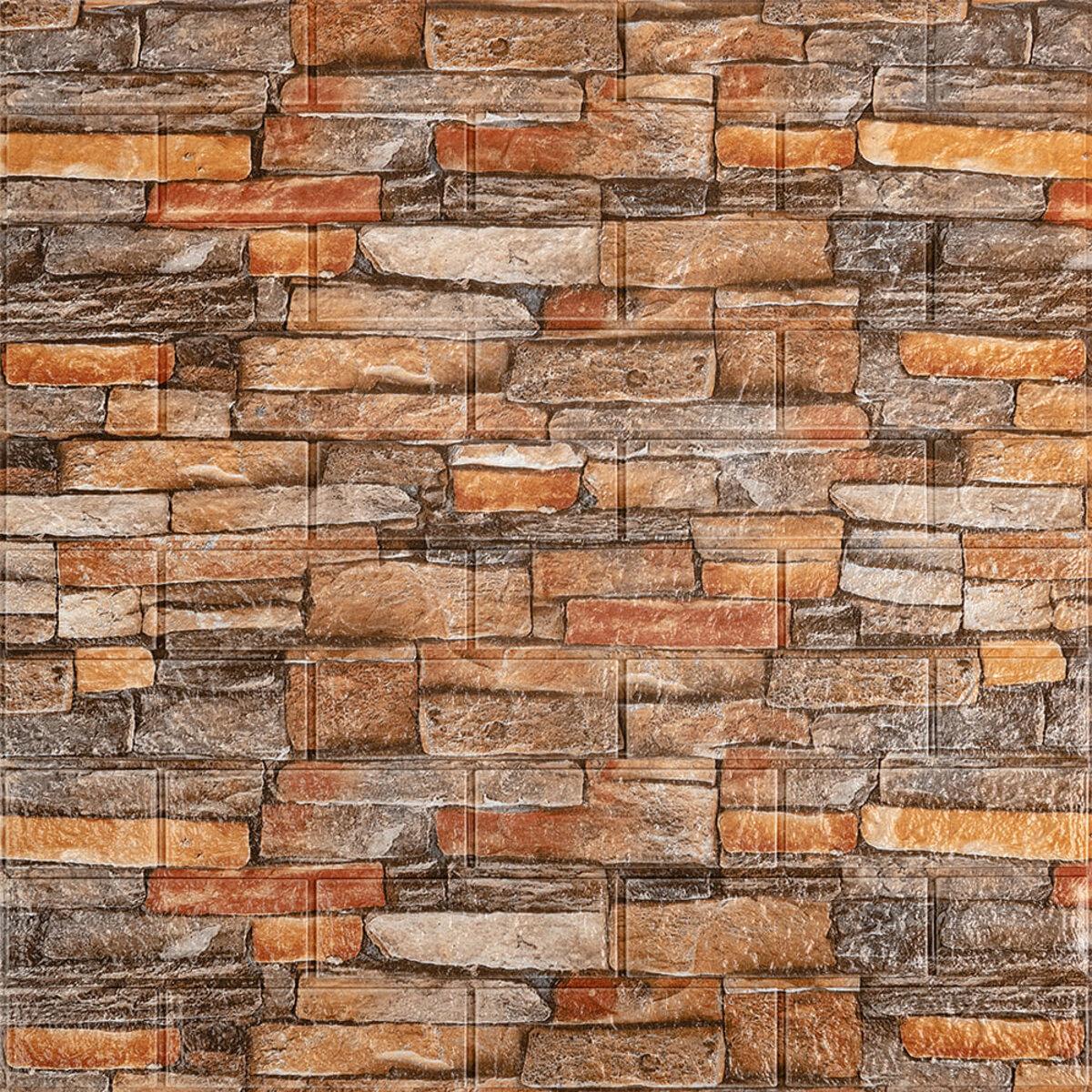 3D-панель самоклеящаяся под кирпич 700х770х5 мм Красный песчаник (SW-00000177)