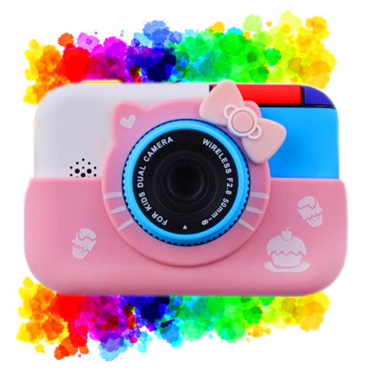 Детский цифровой фотоаппарат Hello Kitty Fun Camera 1080 FHD 2 камеры MP3 Игры Фиолетовый Розовый - фото 3