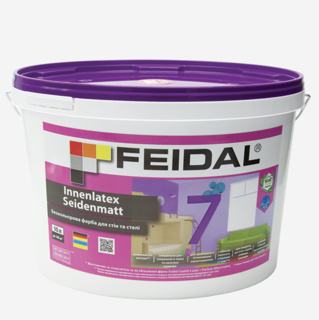 Краска интерьерная Feidal Innenlatex Seidenmatt бесцветная 7 10 л (27582008)