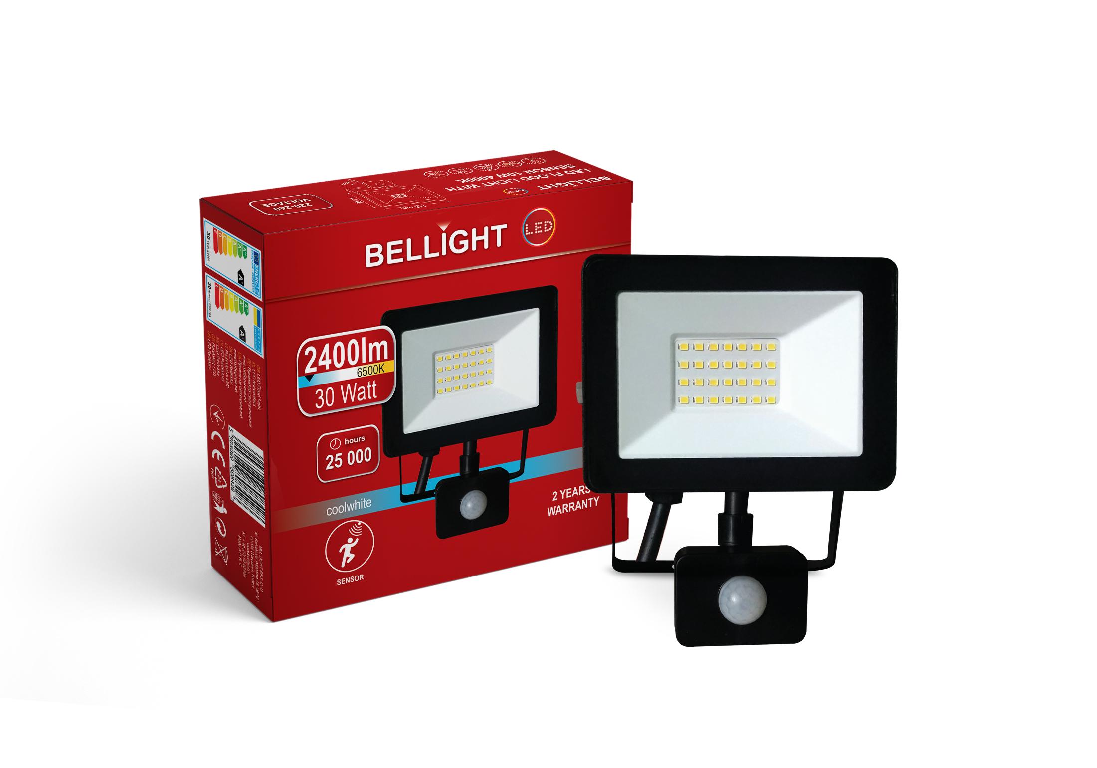 Прожектор светодиодный Bellight 230 V 30 W 6500 K с датчиком движения (5708786)