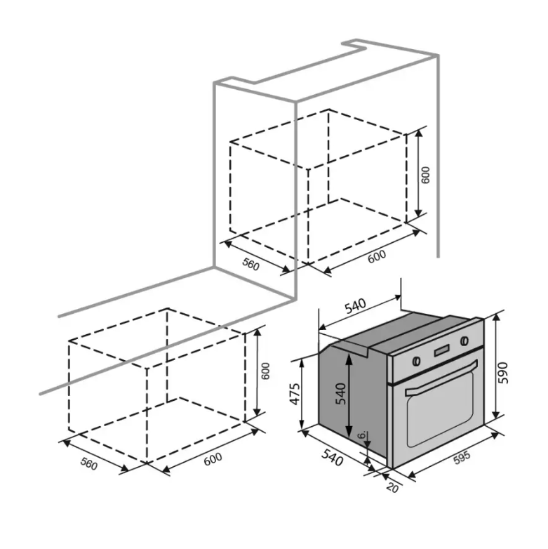 Духова шафа LAS VEGAS 6 TC AF (BK) - фото 2