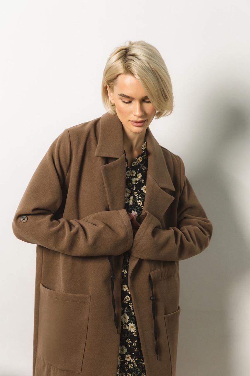 Пальто кашемірове Seventeen S-M Коричневий (1822980658) - фото 7