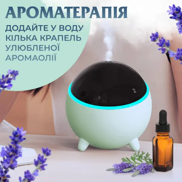 Увлажнитель воздуха аромадифузор Planet с подсветкой 300 мл Бирюзовый - фото 5