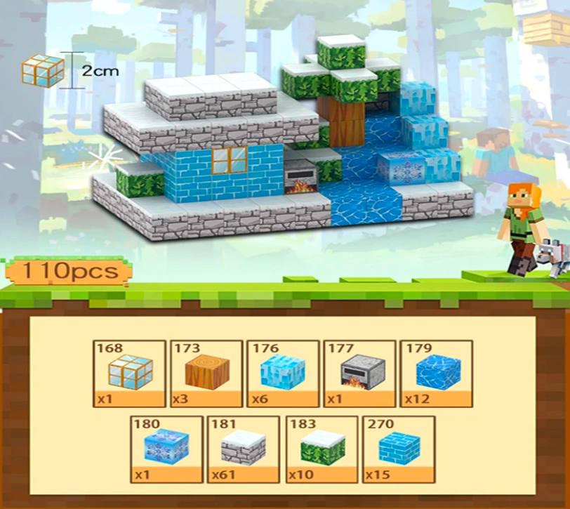 Конструктор для детей Minecraft на магнитах 110 деталей X127 (3021624)