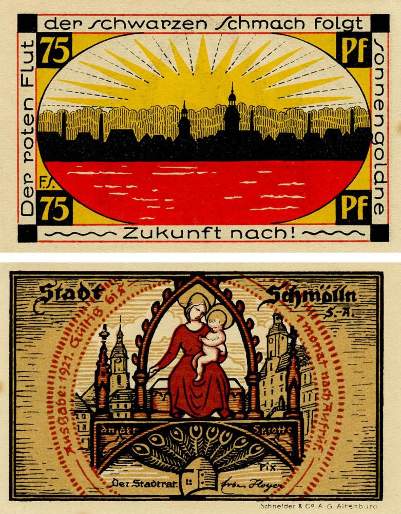 Колекційна банкнота Німеччина Нотгельд 75 пфеннігів 1921 F-VF Шмельн (Б18621)