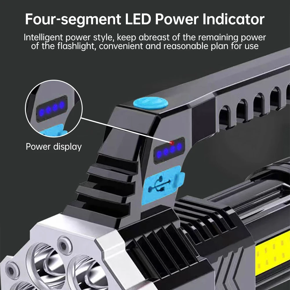 Ліхтар LED високої потужності акумуляторний USB (TO08) - фото 3