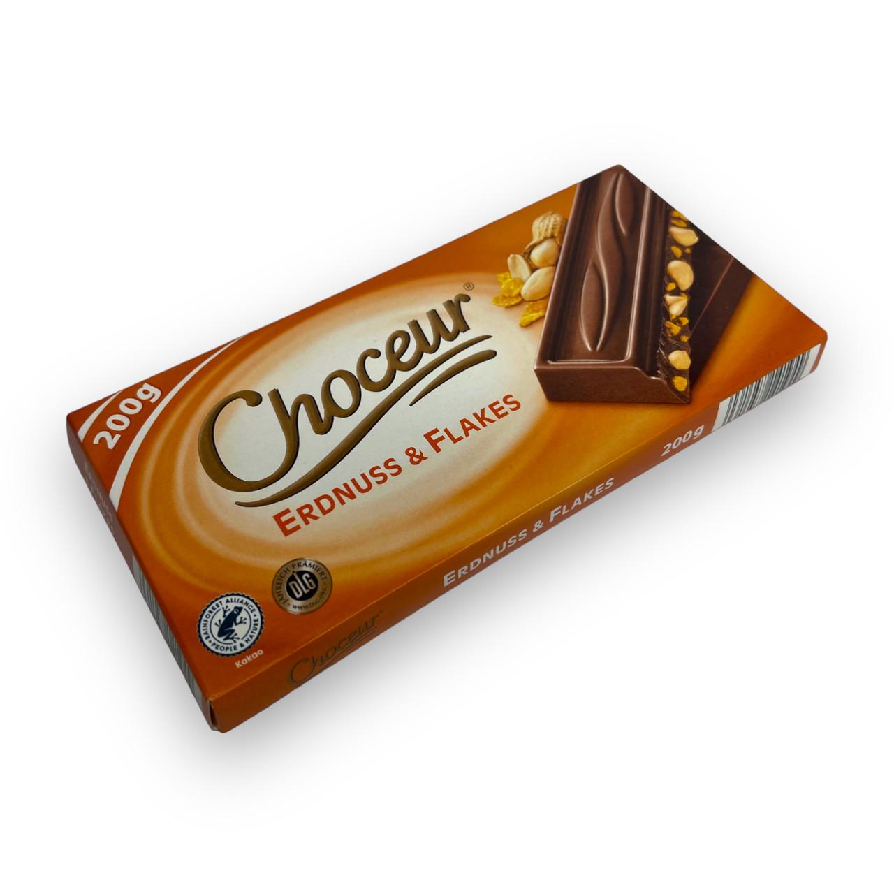 Шоколад молочний CHOCEUR з пластівцями та арахісом 200 г (1983433809)