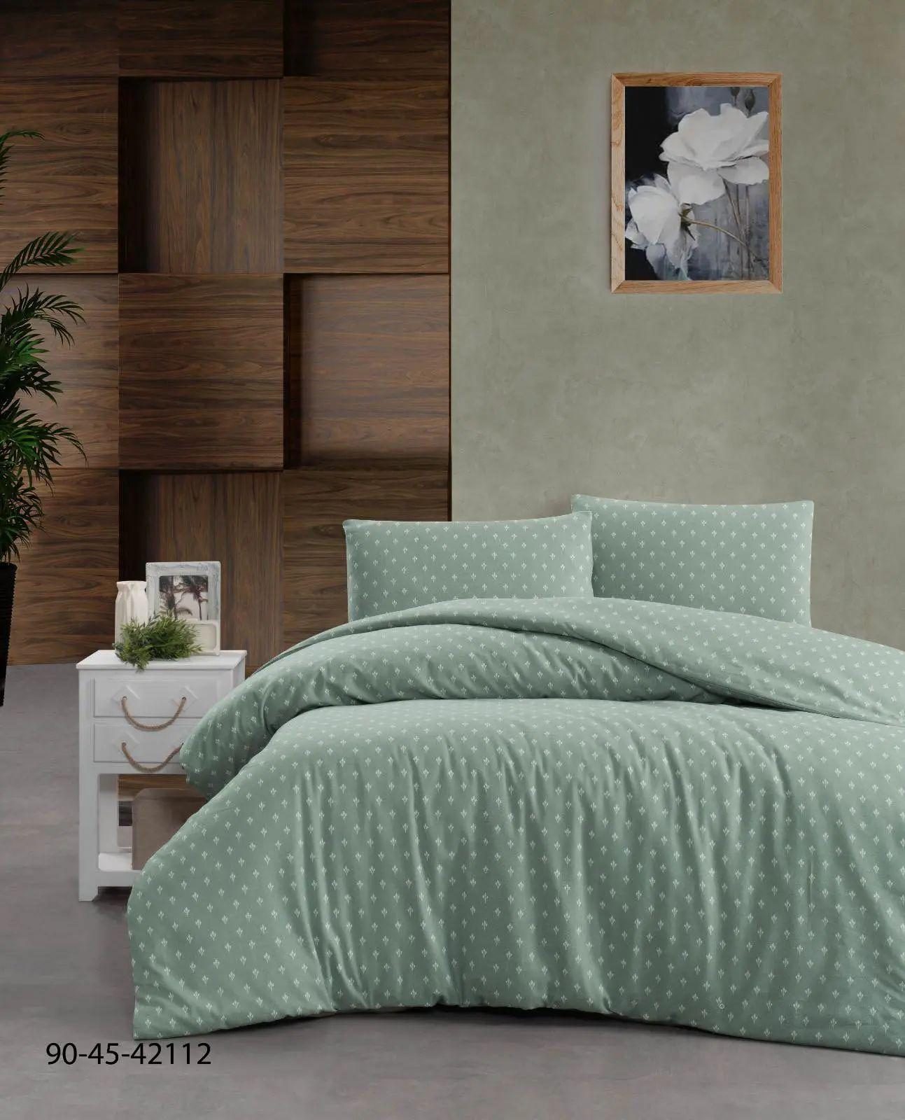 Комплект постельного белья Cotton Collection с пододеяльником простыней и 2 наволочки высокой износостойкости Зеленый Комплект постельного белья Cotton Collection с пододеяльником простыней и 2 наволочки высокой износостойкости Зеленый