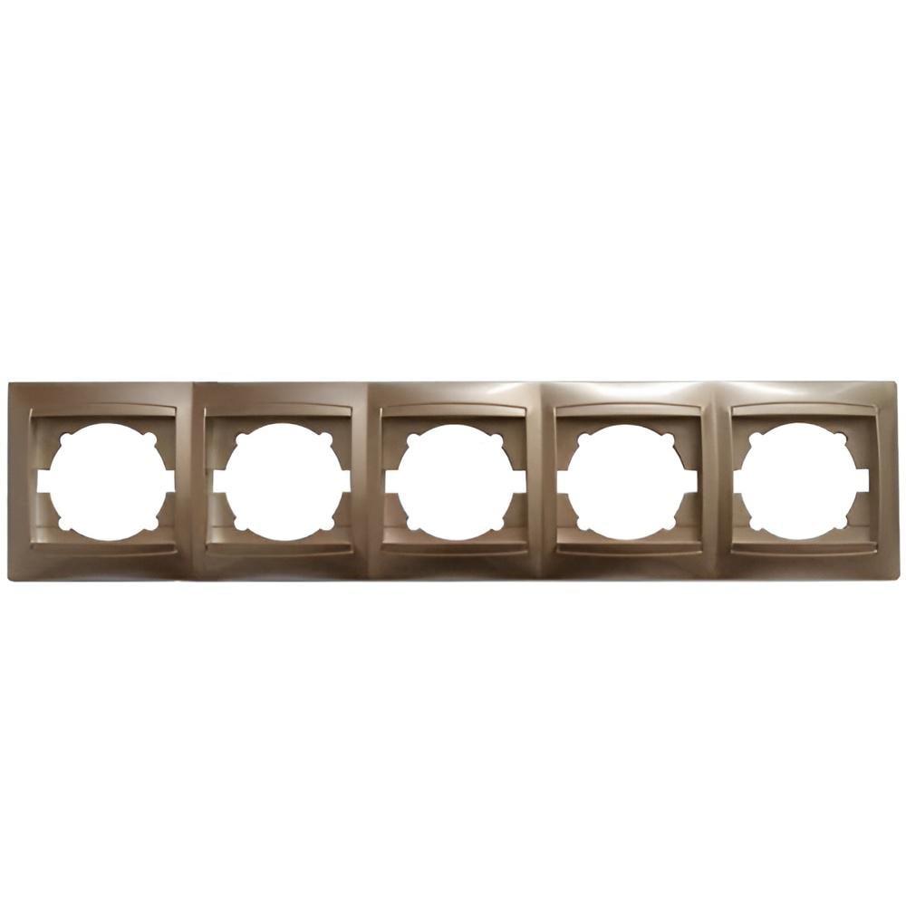 Рамка 5-постовая Lemanso Сакура горизонтальная Золотой (LMR1230)