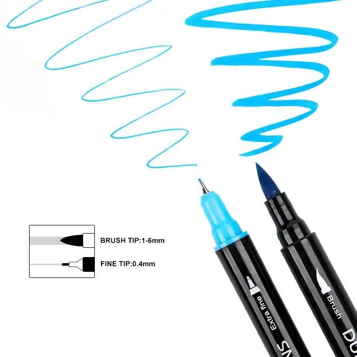 Маркеры двухсторонние акварельные для скетчинга 60 шт. - фото 2